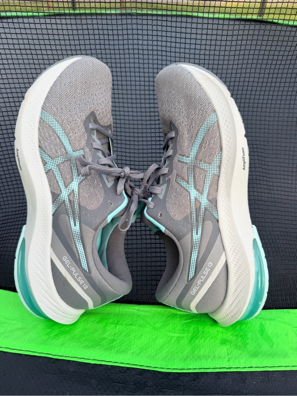 ASICS Women's GEL-PULSE 13 Running Shoes - Gray with Teal Accents